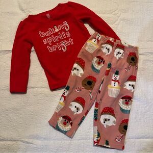 Carter's Toddler Red And Pink Holiday Christmas Festive Pajama Set